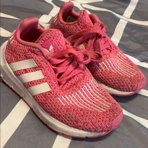 Girls Adidas Ortholite Pink and White sneakers